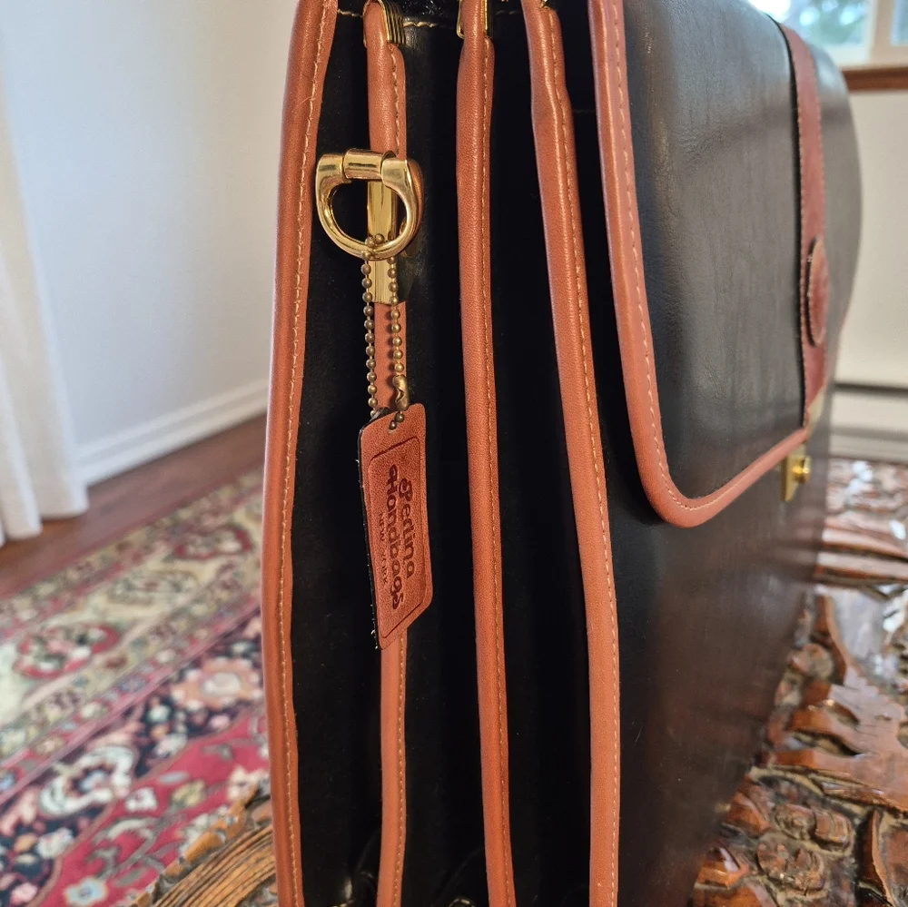 PERLINA NEW YORK Vintage 90s Leather Executive Briefcase NWOT